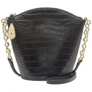Calvin Klein Statement Series Lock Bucket Top Zip Crossbody Leather Bag B4HP