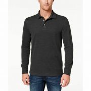 Clearence Club Room Mens Long-Sleeve Performance Polo Shirts with standard cuffs