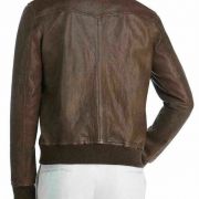 Dylan Gray Mens Brown Leather Baseball Coat Bomber Jacket Outerwear $698 B4HP