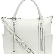DKNY Tappen Leather Satchel White MSRP $328 B4HP