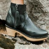 Patricia-Nash-Womens-Rafael-Black-Wooden-Heel-Zip-Up-Ankle-Boots-Size-6-B4HP-114568737261