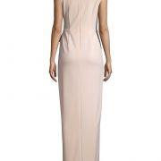 Women Adrianna Papell Long Draped Dress Gown Satin Blush $219 Msrp SIZE 6
