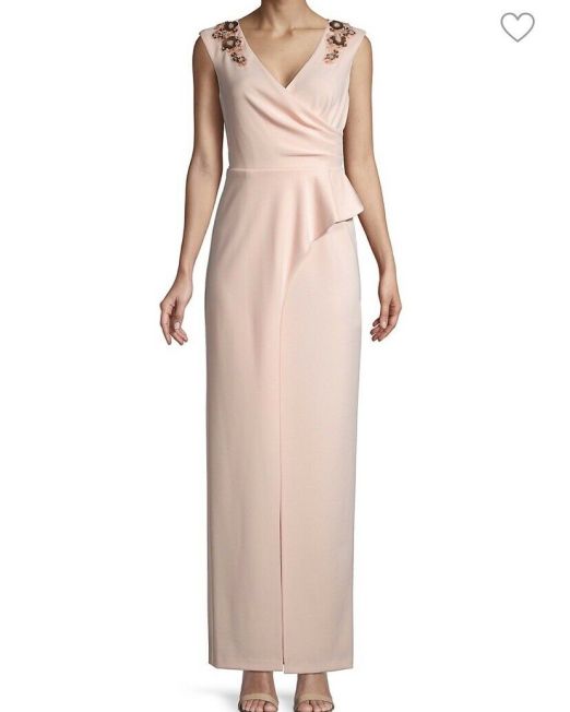 Women-Adrianna-Papell-Long-Draped-Dress-Gown-Satin-Blush-219-Msrp-SIZE-6-114494610251