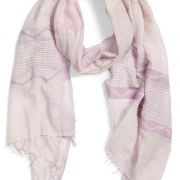 Women Eileen Fisher Handloomed Cotton Blend Striped Scarf Mallow $118
