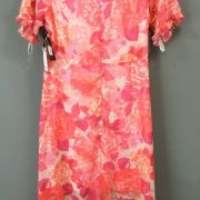 Women Kensie Ruffled Floral Print Pink Multi Wrap Dress B4HP