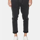 Zeegeewhy-Mens-Slim-Fit-Jeans-Black-Radler-29-Black-Drawstring-114494639931