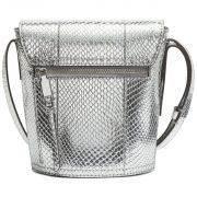 Calvin Klein Lock Mini Bucket Bag Silver Statement Series MSRP $198 B4HP