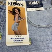 Rewash Women Pineapple Embroidered Casey Jean Shorts Super High Rise B4HP