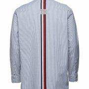 TOMMY HILFIGER Icon Logo Stripe-printed OVERSIZED Button-down Shirt MSRP $109