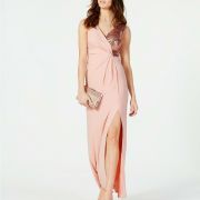 Women Vince Camuto Sequined Surplice Gown  Blush 2 sizes
