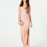 Women-Vince-Camuto-Sequined-Surplice-Gown-Blush-2-sizes-114491420272