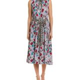 Womens-Leota-Midi-Dress-Mindy-Tie-FrONT-Floral-Cheetah-Purple-Small-B4HP-114512851722