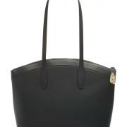 Calvin Klein Statement Series Lock Black Daytonna Leather Satchel MSRP $278 B4HP