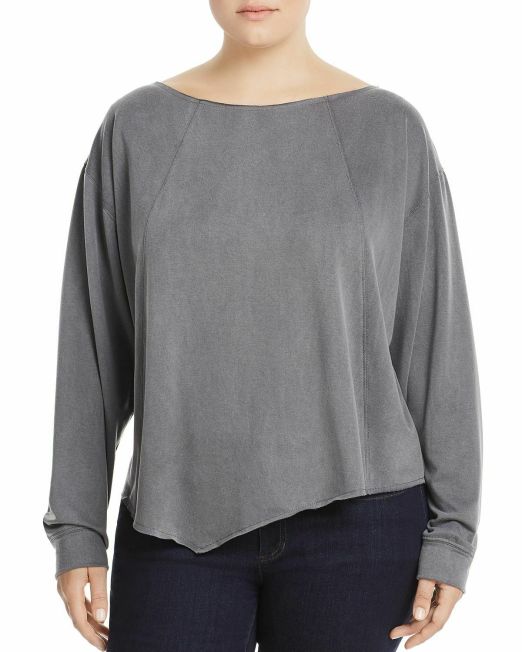 Elan-Womans-Top-Boat-Neck-Plus-Size-in-Charcoal-MSRP-108-Made-in-USA-114494609623