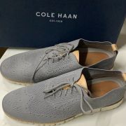 Men's Cole Haan Zerogrand StitchLite Oxford Ironstone Wool Natural Gray Size 12