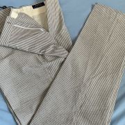 Polo Ralph Lauren Mens Gray Striped Crinkled Chino Pants 34 x 33 MSRP $245 B4HP