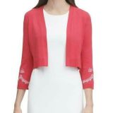 Tommy-Hilfiger-Womens-Embroidered-Cropped-Shrug-Sweater-Raspberry-Medium-114494633993
