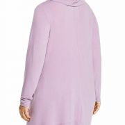 Cupio Womens Purple Cowel-Neck Handkerchief Hem Sweater Top Plus B4HP