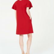 Elie Tahari Krystal Back Button or Front Button 2-way Shift Dress Red sz 12