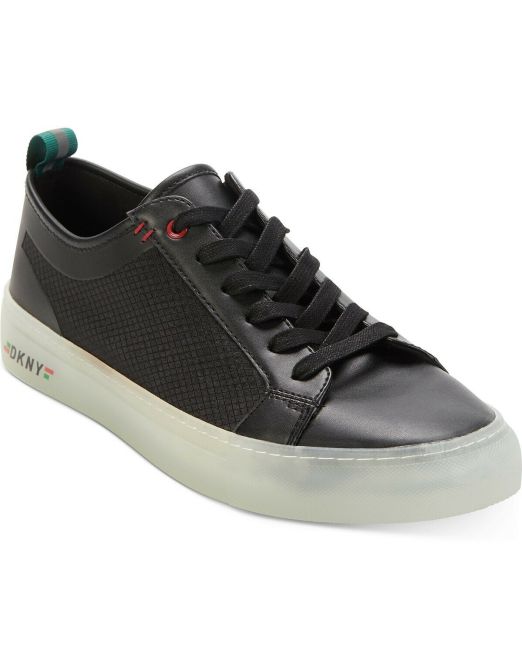 Mens-DKNY-Aaron-Lace-Up-Tennis-Style-Sneakers-Black-MSRP-139-B4HP-114491317464