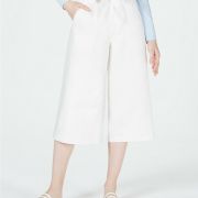 OAT Patch-Pocket Self Belt Culotte Cotton Jeans white MSRP $69