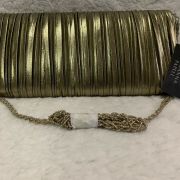 WOMENS Adrianna Papell Pleated GOLD EVENING Clutch