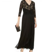 Women Jessica Howard Ruched Sequined Lace Gown black size 12 B4HP
