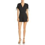 JOA-Womens-Party-V-Neck-Ruched-sleeves-Romper-Black-size-M-B4HP-114577687145