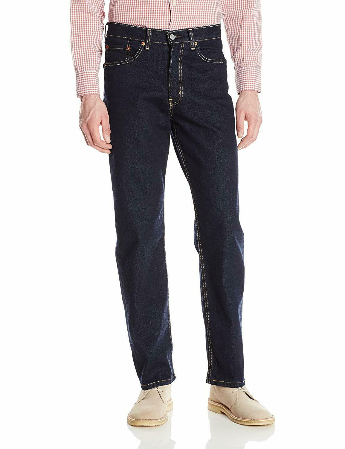 Men's Levis 550 Dark Wash Relaxed Fit TAPERED LEG STRETCH Jeans ...