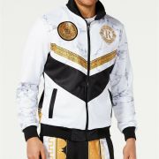 Reason Men's Marble & Gold Track Jacket Size XL B4HP