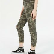 Vanilla Star Women Juniors Mid Rise Ripped Camo Cropped Skinny Jeans