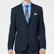 Bar III Men's Slim-Fit Stretch Blue Flannel Suit Jacket Size 40L MSRP $425.