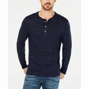Club Room Mens Long Sleeves Striped Henley T-shirts 4 Colors