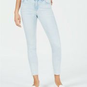 M1858 Kristen Frayed-Hem Skinny Ankle Jeans size 14(W-32) actual waist 30 inches
