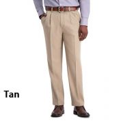 Men's Haggar Cool 18 PRO Classic Fit No Iron Comfort 4 way Stretch Pleated Pants