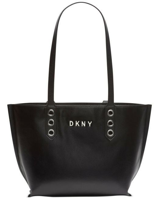 NWT-DKNY-Duane-North-South-X-Large-Size-Leather-Tote-Black-B4HP-Msrp-228-114617198326