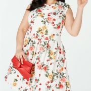 WOMENS Emerald Sundae Plus Size Floral Fit & Flare Dress 3X