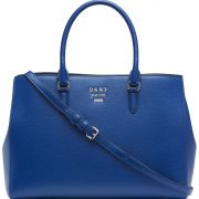 Women NWT DKNY Whitney East West Logo N Solid Large leather Tote Blue B4HP $268