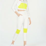 Women's Junior's Waisted Neon-Mesh Pocket activewear Joggers White Size Medium
