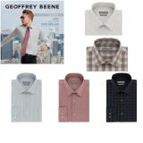 Young Mens Geoffrey Beene Slim-Fit Stretch Flex Spread-Collar Dress Shirt XS/S