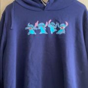 women Juniors Disney Graphic fleece hooded sweatshirt navy size 3X
