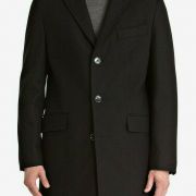 Bar III Men's Slim-Fit Overcoat Black 42R MSRP $350