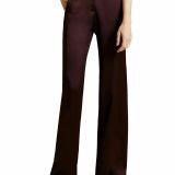 HALSTON Women's Straight Fit Pleat Detail Satin Pant MSRP $345