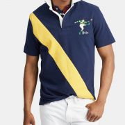 Men's Polo Ralph Lauren Men's Stripe Rugby Polo Shirt MSRP $125 B4HP