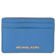 Michael Kors Womens Card Holder Wallet Vintage Blue Leather XS New B4HP