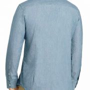 New Mens Dylan Gray Linen Cotton Blue Chambray Button Down Shirt S B4HP