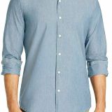 New-Mens-Dylan-Gray-Linen-Cotton-Blue-Chambray-Button-Down-Shirt-S-B4HP-114531827287