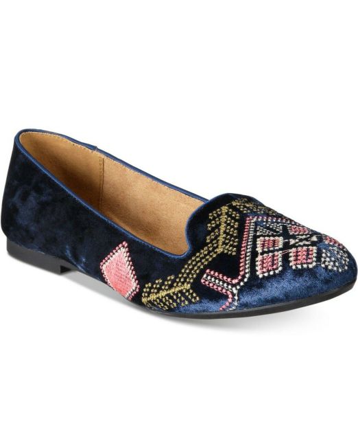 Women-Style-Co-Alyson-Slip-On-Loafer-Flats-velvet-Blue-size-6M-114591320437