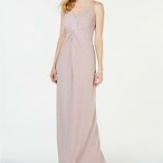 Adrianna Papell Allover Metallic Knotted Gown Blush Size 4, Chest – 34” Waist-28