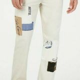 Clearence-Club-Room-Mens-Chino-Pants-Scribbles-Fashion-Patch-Stretch-Beige-pants-114494602958
